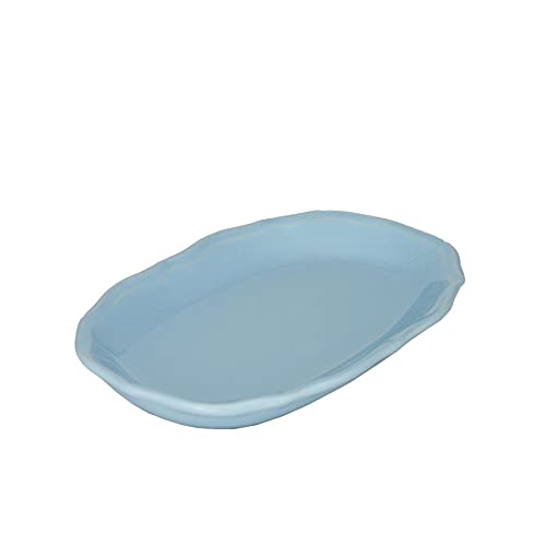 Vacchetti Teller Juliet Blau Pastell Oval, Keramik, klein von Vacchetti Giuseppe