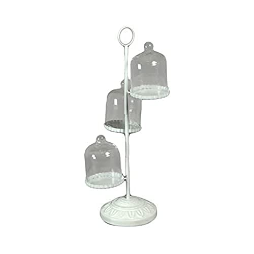 Vacchetti Etagere aus Metall, Glas, weiß, 3 Plätze, Medio von Vacchetti