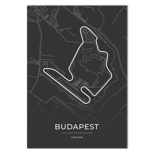 Vacentures Budapest Rennstrecken Poster - Geschenk für Motorsport-Fans (21x30 CM) von Vacentures
