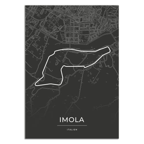 Vacentures Imola Rennstrecken Poster - Geschenk für Motorsport-Fans (21x30 CM (DIN A4)) von Vacentures