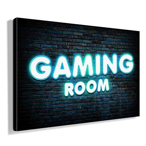 Vacentures Leinwand Gaming Room - Geschenk für Gamer (90x60 CM) von Vacentures
