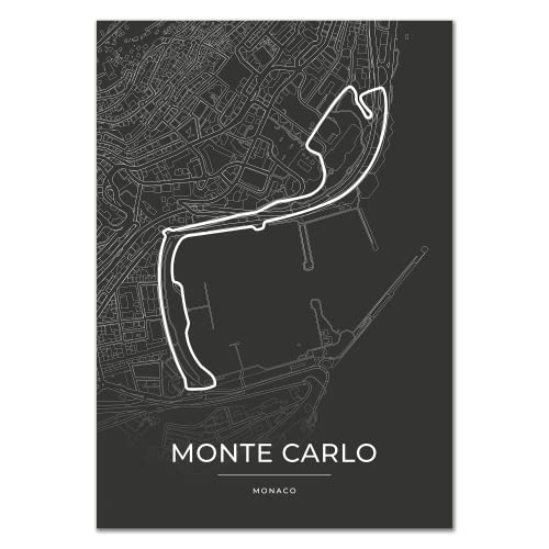 Vacentures Monaco Rennstrecken Poster - Geschenk für Motorsport-Fans (30x40 CM) von Vacentures