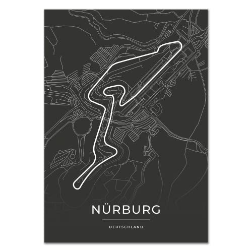 Vacentures Nürburg Rennstrecken Poster - Geschenk für Motorsport-Fans (21x30 CM (DIN A4)) von Vacentures