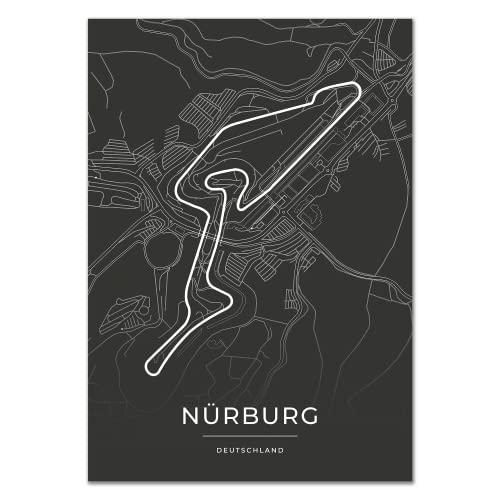 Vacentures Nürburg Rennstrecken Poster - Geschenk für Motorsport-Fans (30x40 CM) von Vacentures