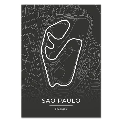 Vacentures Sao Paulo Rennstrecken Poster - Geschenk für Motorsport-Fans (50x70 CM) von Vacentures