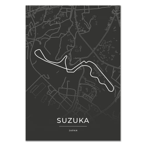 Vacentures Suzuka Rennstrecken Poster - Geschenk für Motorsport-Fans (50x70 CM) von Vacentures