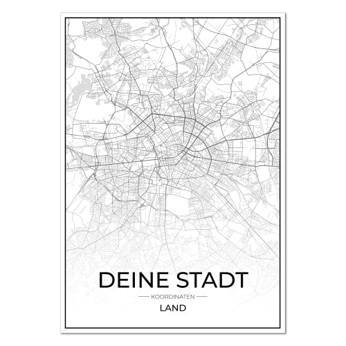 Vacentures® Stadtposter - Jede Stadt - Jeder Ort Weltweit Auswählbar - Poster deiner Lieblingsstadt von Vacentures