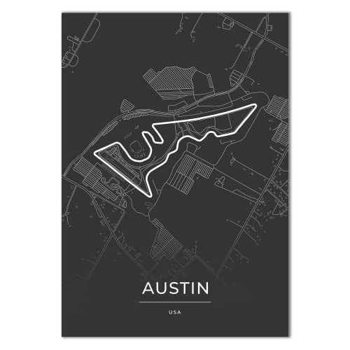 Vacentures Austin Rennstrecken Poster - Geschenk für Motorsport-Fans (21x30 CM) von Vacentures