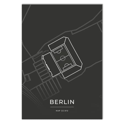 Vacentures Berlin Stadion Poster - Fussballstadion-Poster - Geschenk für Fußballfans (21x30 CM) von Vacentures