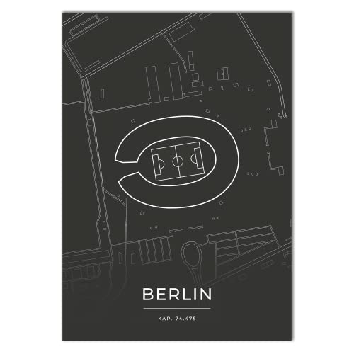 Vacentures Berlin Stadion Poster - Fussballstadion-Poster - Geschenk für Fußballfans (30x40 CM) von Vacentures