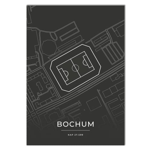 Vacentures Bochum Stadion Poster - Fussballstadion-Poster - Geschenk für Fußballfans (21x30 CM) von Vacentures