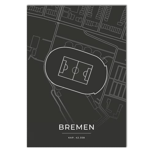 Vacentures Bremen Stadion Poster - Fussballstadion-Poster - Geschenk für Fußballfans (50x70 CM) von Vacentures