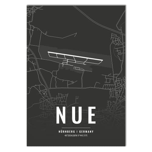 Vacentures Flughafen Poster - NUE - Nürnberg Wanddekoration Airport Poster Nürnberg (21x30 CM) von Vacentures