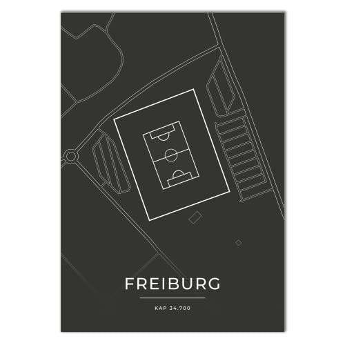 Vacentures Freiburg Stadion Poster - Fussballstadion-Poster - Geschenk für Fußballfans (30x40 CM) von Vacentures