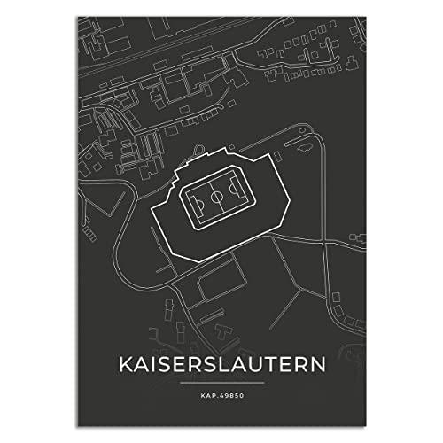 Vacentures Kaiserslautern Stadion Poster - Fussballstadion-Poster - Geschenk für Fußballfans (21x30 CM) von Vacentures