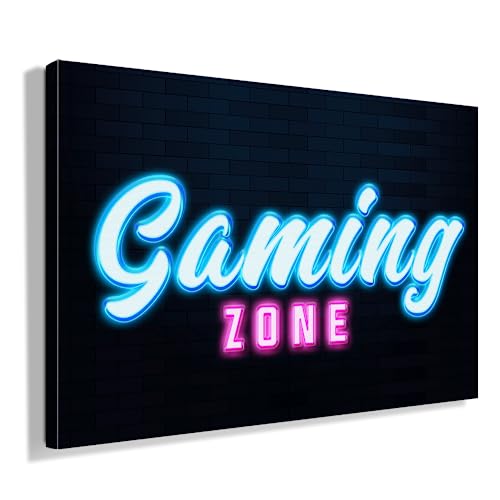 Vacentures Leinwand Gaming Zone - Geschenk für Gamer (90x60 cm) von Vacentures