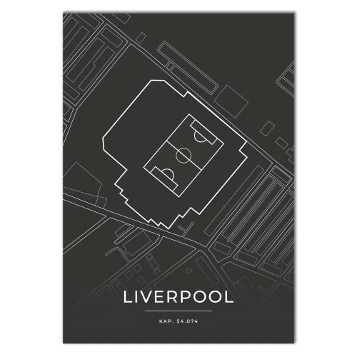 Vacentures Liverpool Stadion Poster - Fussballstadion-Poster - Geschenk für Fußballfans (30x40 CM) von Vacentures