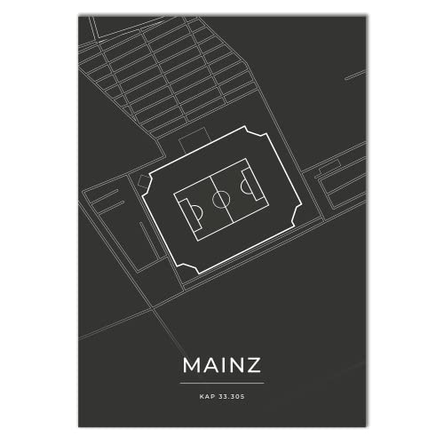 Vacentures Mainz Stadion Poster - Fussballstadion-Poster - Geschenk für Fußballfans (30x40 CM) von Vacentures