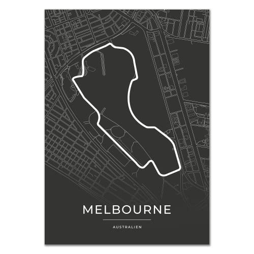 Vacentures Melbourne Rennstrecken Poster - Geschenk für Motorsport-Fans (21x30 CM (DIN A4)) von Vacentures