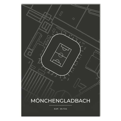 Vacentures Mönchengladbach Stadion Poster - Fussballstadion-Poster - Geschenk für Fußballfans (21x30 CM) von Vacentures