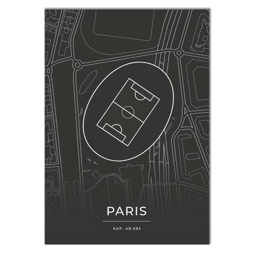 Vacentures Paris Stadion Poster - Fussballstadion-Poster - Geschenk für Fußballfans (30x40 CM) von Vacentures