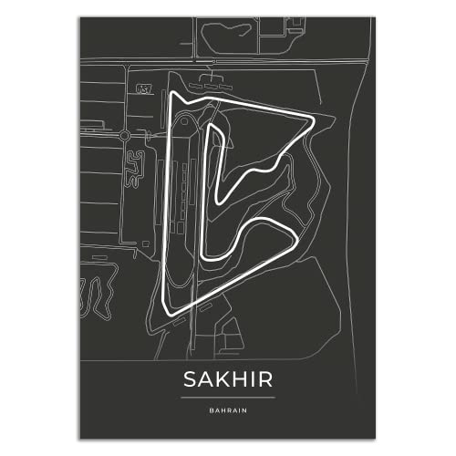 Vacentures Sakhir Rennstrecken Poster - Geschenk für Motorsport-Fans (50x70 CM) von Vacentures