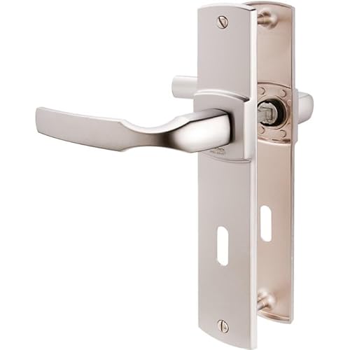 Vachette Assa Abloy – Set mit 2 Türgriffen, kleine Schilder, Farbe Chrom, Velours – Funktion Schlüssel L von Vachette