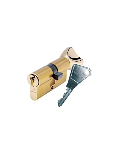 Vachette FIRST Mechanischer Schließzylinder für Tür – mit Knauf, 30 x 30 mm – Mechanismus mit 5 Sicherungsstiften – 3 Schlüssel – einfache Installation – Messing-Finish von Vachette