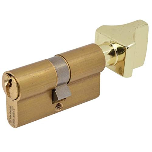 Vachette FIRST Mechanischer Schließzylinder für Tür – mit Knauf, 30 x 40 mm – Mechanismus mit 5 Sicherungsstiften – 3 Schlüssel – einfache Installation – Messing-Finish von Vachette