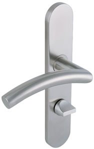 Vachette Linox 494 Türgriff-Set auf großer Platte – Kommaständer – Schlüsselversion I für Eingangstür, Büro und Garage – Abstand 195 mm – einfache Montage – Edelstahl von Vachette