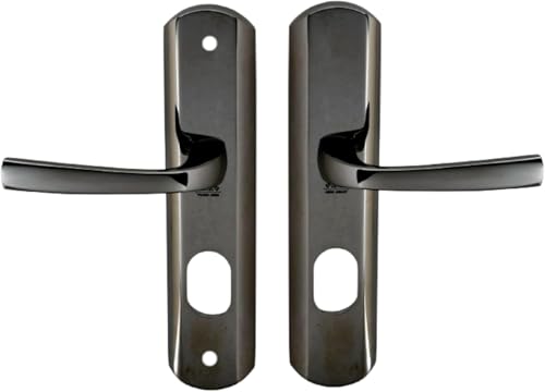 Vachette Muze Türgriff, gepanzert, auf Platte, Schlüssel-Version I für Tür – Abstand 195 mm – robustes Zamak-Material – schwarze Diamant-Oberfläche Vachette Muze Türgriff, gepanzert, auf Platte, Schlüssel-Version I für Tür – Abstand 195 mm – robustes Zamak-Material – schwarze Diamant-Oberfläche von Vachette