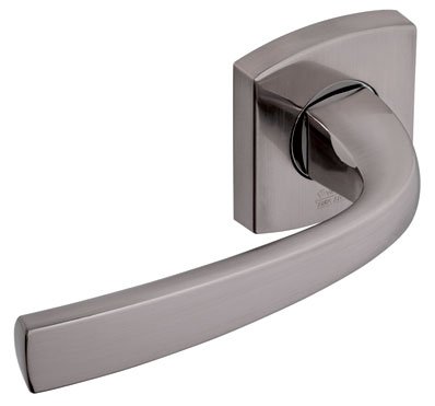 Vachette Muze Türgriff – Ständer und Rosette, quadratisch, solidarisiert, für Türen mit einer Dicke von 30 bis 48 mm – aus Zamak, quadratisch 7 mm, Platin-Finish von Vachette