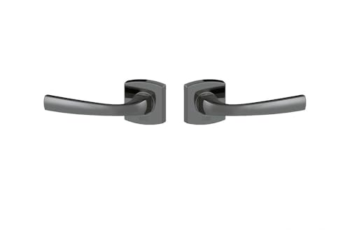 Vachette Muze Türgriff – Ständer und Rosette, quadratisch, solidarisiert, für Türen mit einer Dicke von 30 bis 48 mm – aus Zamak, quadratisch 7 mm, schwarze Diamant-Oberfläche von Vachette