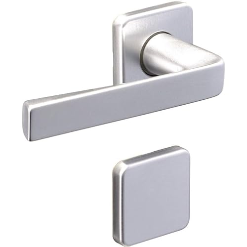 Vachette Türgriff-Set auf Blindrosetten von KAZA – für Türen ohne Verschluss mit Schlüssel, Küchentür, Wohnzimmer – Material: robustes Aluminium – silberfarbene Oberfläche von Vachette