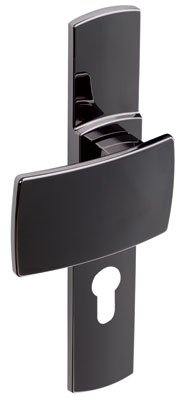 Vachette Türgriff-Set auf Muze-Platte – Schlüssel-Version I für Tür mit Abstand: 195 mm – einfache Montage – aus Zamak – Schrauben außen unsichtbar – schwarze Diamant-Oberfläche von Vachette