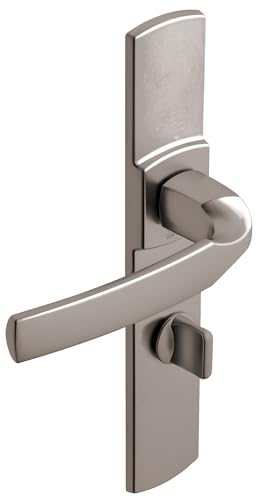 Vachette Türgriff-Set auf Platte ARTIS – Version mit Verurteilung für WC-Tür, Badezimmer – Abstand 195 mm – robustes Zamak-Material – Platin-Finish von Vachette