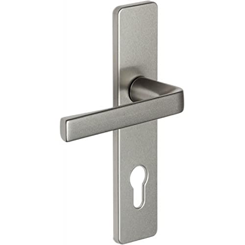 Vachette Türgriff-Set auf Platte KAZA – Schlüssel-Version I für Tür mit Abstand: 165 mm – einfache Montage – aus Aluminium – verstärkte Platte mit Unterplatte – Silber Vachette Türgriff-Set auf Platte KAZA – Schlüssel-Version I für Tür mit Abstand: 165 mm – einfache Montage – aus Aluminium – verstärkte Platte mit Unterplatte – Silber von Vachette