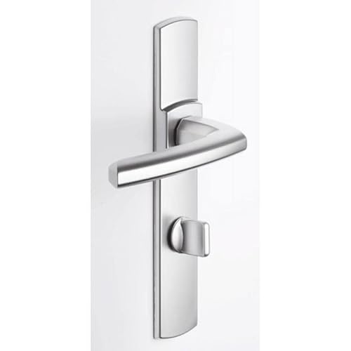 Vachette Türgriff-Set auf SULT-Platte – Version mit Verurteilung für WC & Badezimmer – Abstand 195 mm – widerstandsfähiges Zamak-Material – Platin-Finish Vachette Türgriff-Set auf SULT-Platte – Version mit Verurteilung für WC & Badezimmer – Abstand 195 mm – widerstandsfähiges Zamak-Material – Platin-Finish von Vachette