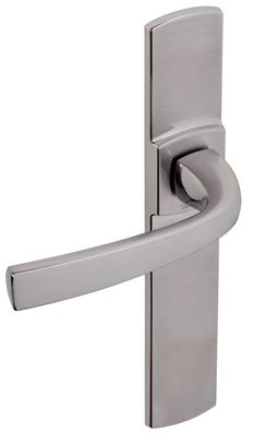 Vachette Türgriff-Set auf großer Platte MUZE – Schlüssel-Version I, Eingangstür, Büro, Garage – Stichmaß 195 mm – einfaches Befestigungssystem – robustes Zamak – Platin-Finish von Vachette