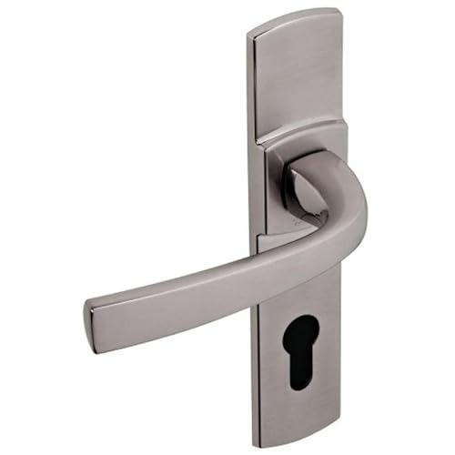 Vachette Türgriff-Set auf kleiner Muze-Platte – Version für Küche/Wohnzimmer, Abstand 165 mm – einfaches Anbringungssystem – aus robustem Zamak – schwarze Diamant-Oberfläche von Vachette