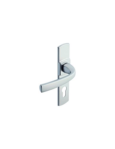 Vachette Türgriff-Set auf kleiner Platte MUZE – Version Auslauf für Küche/Wohnzimmer, Abstand 165 mm – System zum einfachen Anbringen – aus strapazierfähigem Zamak, Platin-Finish von Vachette