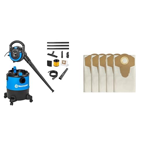 Vacmaster VBVB1223PF 1200W 23L+ Staubsaugerbeutel für Nass und Trockensauger - 20-Liter x 5 Beutel von Vacmaster