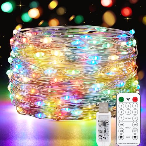 10M 100 LED USB Kupferdraht Lichterkette mit Timer und Fernbedienung 8 Programm Wasserdichte Lichterkette Innen Led Lichterkette für Zimmer, Party, Hochzeit von Vacoulery