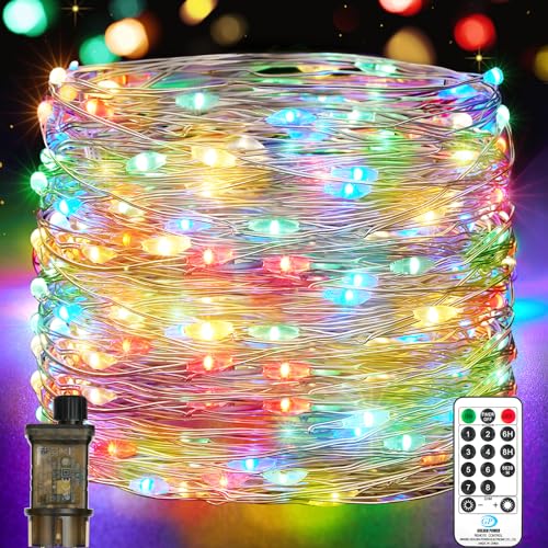 LED Lichterkette Innen, 23M 200 Led lichterketten Strombetrieben mit Stecker, Wasserdicht Timer 8 Programm für Außen Innen Weihnachten Hochzeit Halloween Zimmer Party Deko (1 Stück, Bunt) von Vacoulery