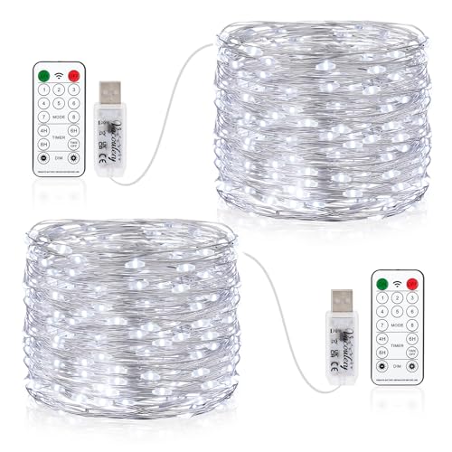 LED Lichterkette Weihnachtsbaum, 2 x 150LEDs USB Kupferdraht Lichterkette mit Fernbedienung 8 Programm Timer Kupferdraht Lichterkette Innen für Zimmer, Party, Hochzeit LED Lichterkette Weihnachtsbaum, 2 x 150LEDs USB Kupferdraht Lichterkette mit Fernbedienung 8 Programm Timer Kupferdraht Lichterkette Innen für Zimmer, Party, Hochzeit von Vacoulery