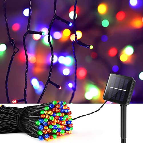 Vacoulery Solar Lichterkette Aussen, 12M 100LED Lichterkette Außen Wasserdicht 8 Modus Solarlichterkette Weihnachtsbaum Aussen Deko für Garten, Balkon, Terrasse, Hochzeit, Zaun, Party (Bunt) von Vacoulery