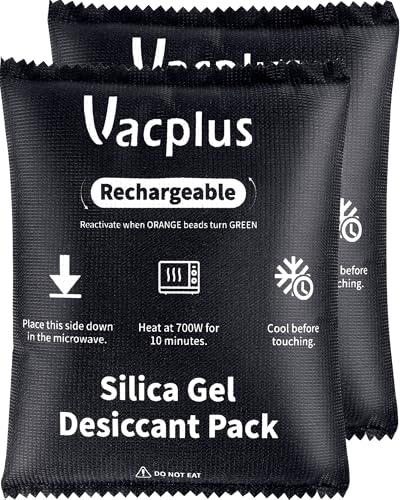 Vacplus 2er-Pack 400 g Luftentfeuchter Auto – Wiederverwendbare Silikagel-Beutel mit Indikator, Auto-Entfeuchter und Feuchtigkeitsabsorber mit Silica-Kugeln für Schrank & Schublade, 14.7 x 18.0cm von Vacplus