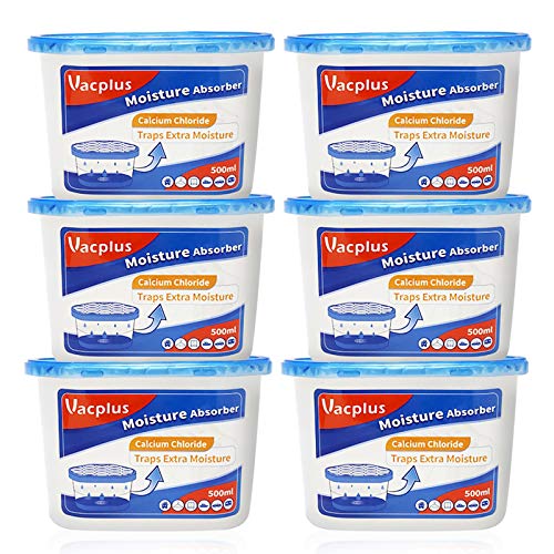 Vacplus Luftentfeuchter 6er-Set, Tragbarer Entfeuchter & Raumentfeuchter für Bad, Schrank & Auto, Luftentfeuchter ohne Strom, Duftfreier Dehumidifier, Marine blau, 15.5 x 8.4 x 10.4 cm von Vacplus
