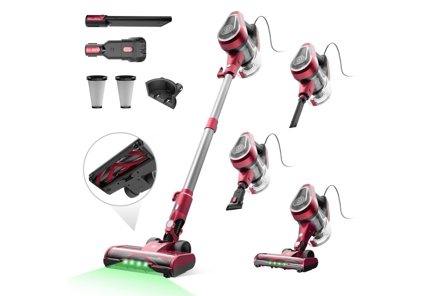 Vactidy Handstaubsauger C8, 600 W, beutellos, Staubsauger mit Kabel 7m/ 60kPa/ 600W/ 6-stufige Filterung von Vactidy