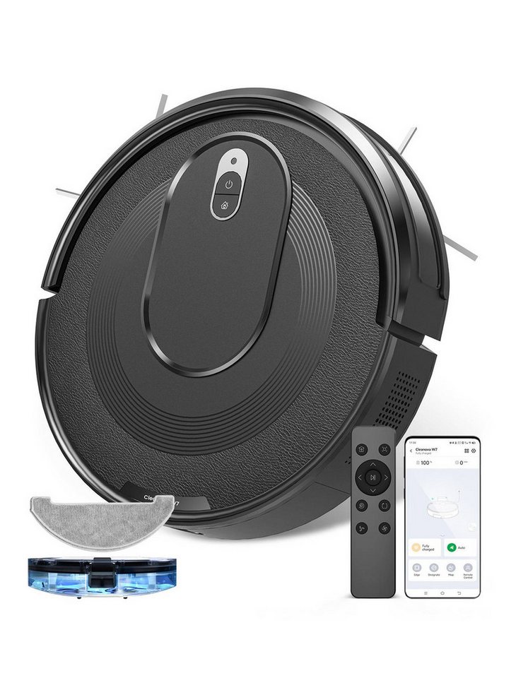 Vactidy Saugroboter W7 3-in-1 Saugroboter mit Wischfunktion, 4000Pa/120Min, Beutellos, mit Wischfunktion, 4000Pa/120Min, 3.2kg von Vactidy